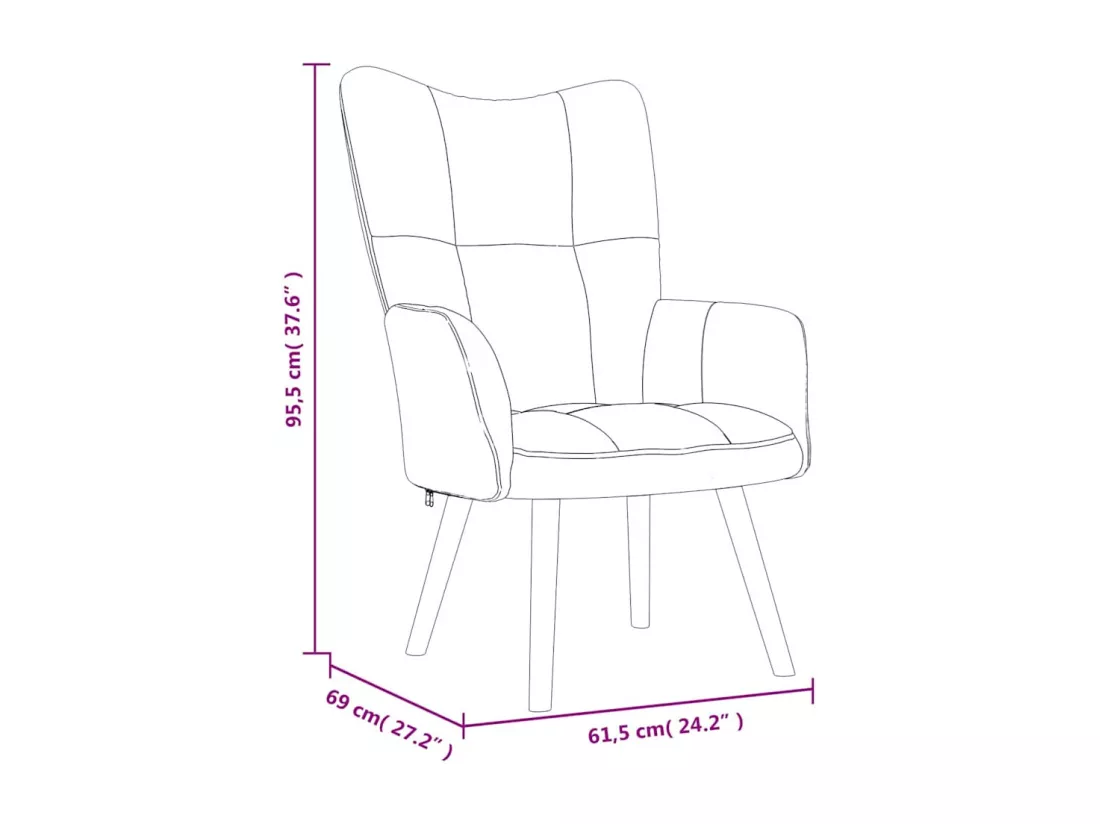 Chaise de relaxation avec repose-pied Marron Velours