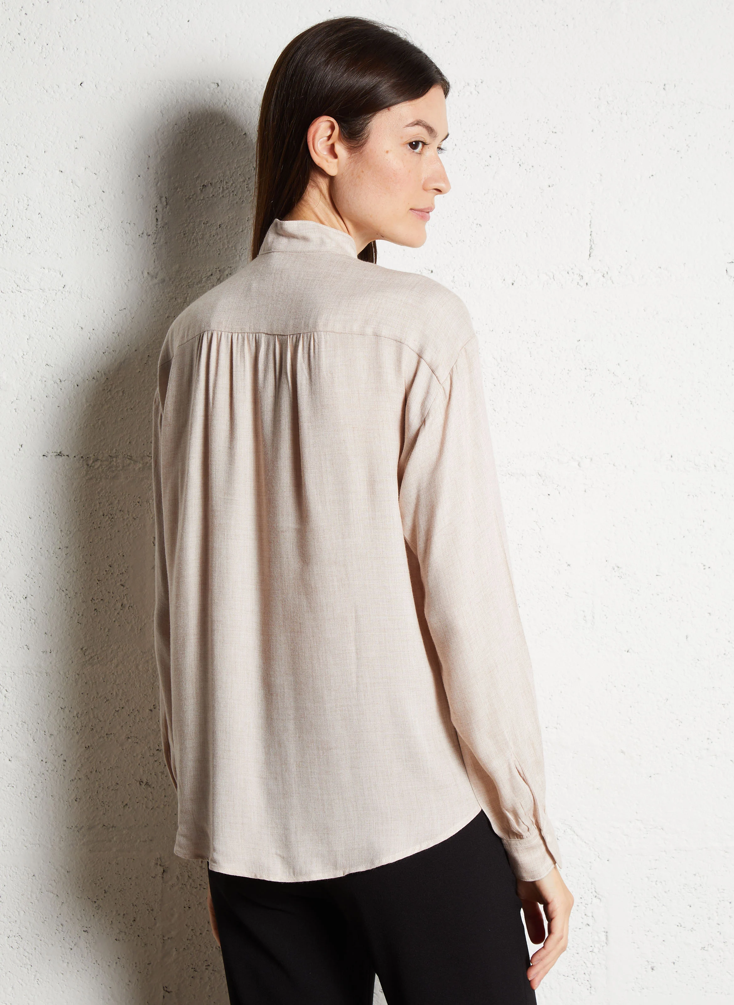 CALIM - Chemise col montant | Beige
