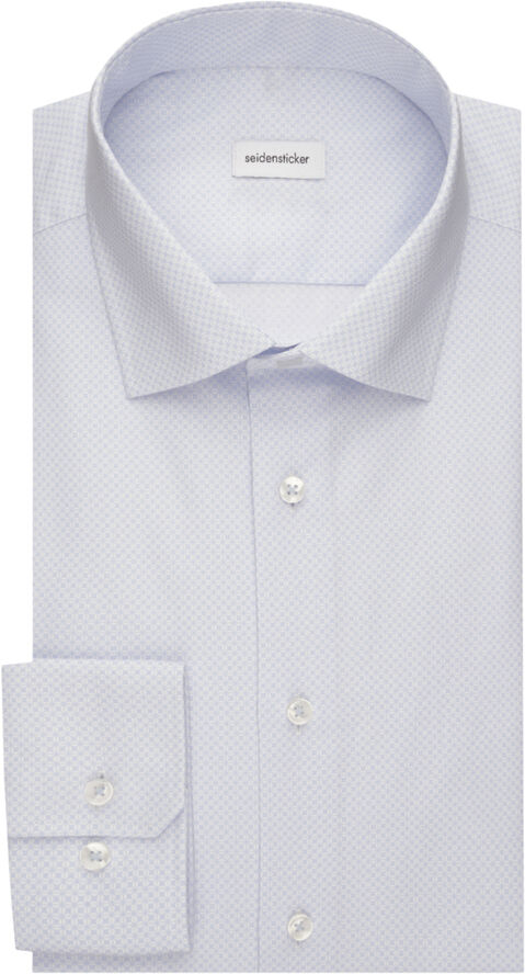 Seidensticker Business Shirt Slim Long sleeve Kent-Collar Print Blue