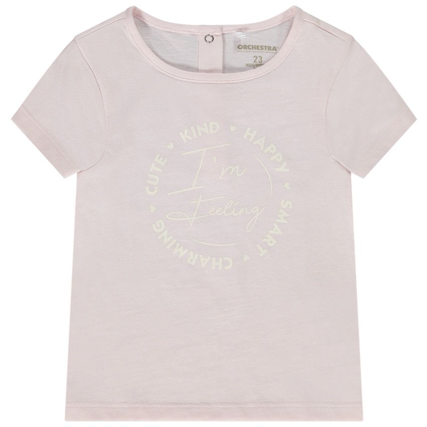 T-shirt manches courtes print fantaisie pour bébé fille - Rose