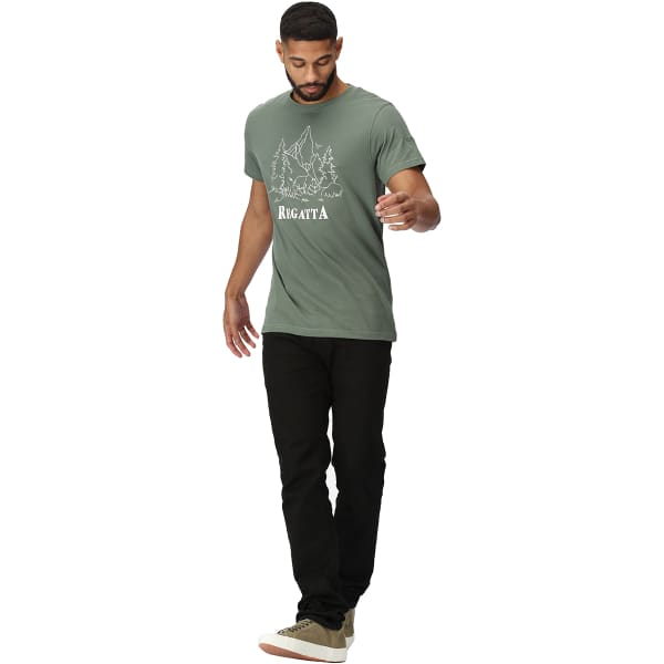 T-shirt REGATTA CLINE VII DARK FOREST GREEN MOUNTAIN SCENE