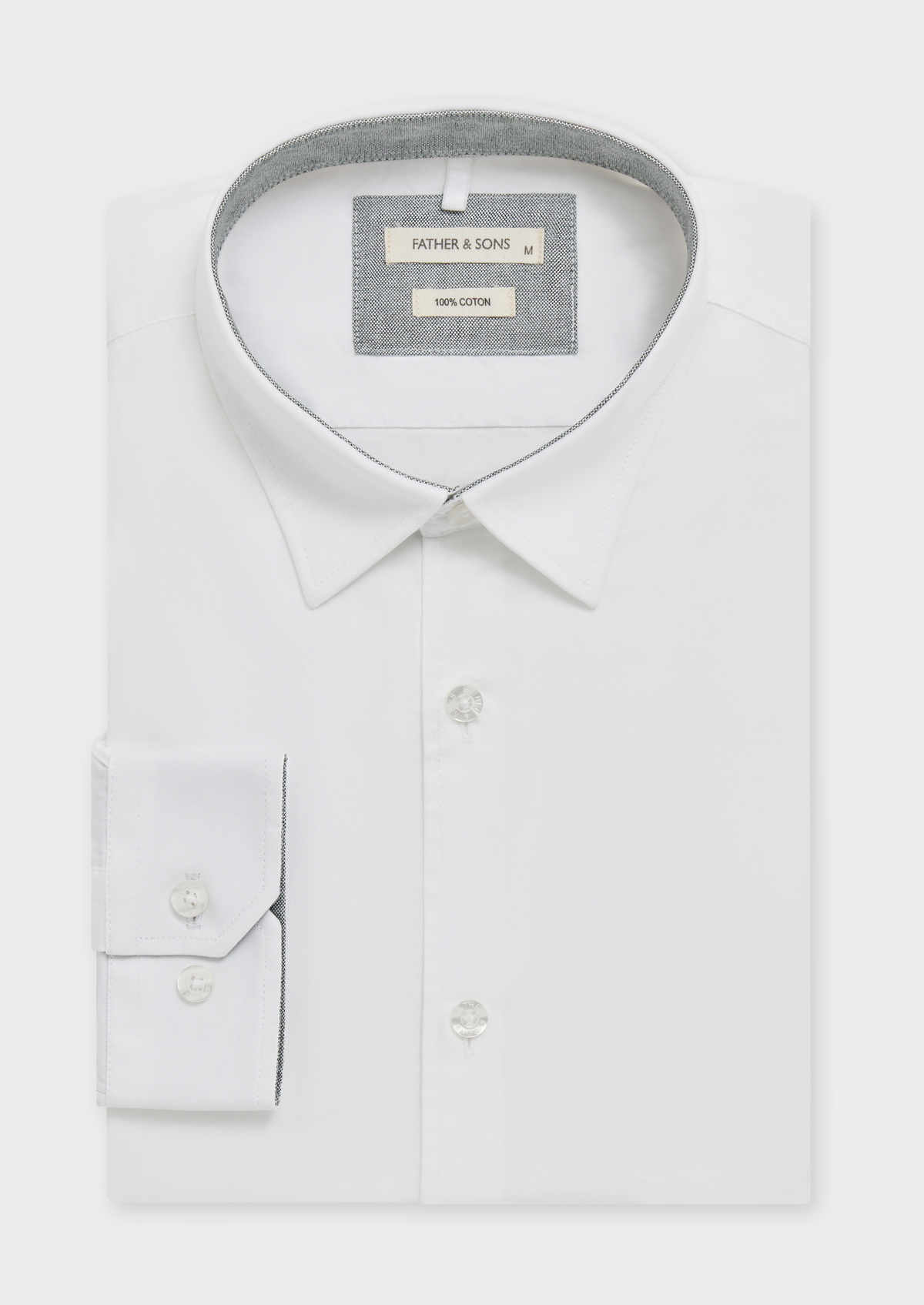 Chemise sport Slim en coton oxford uni blanc