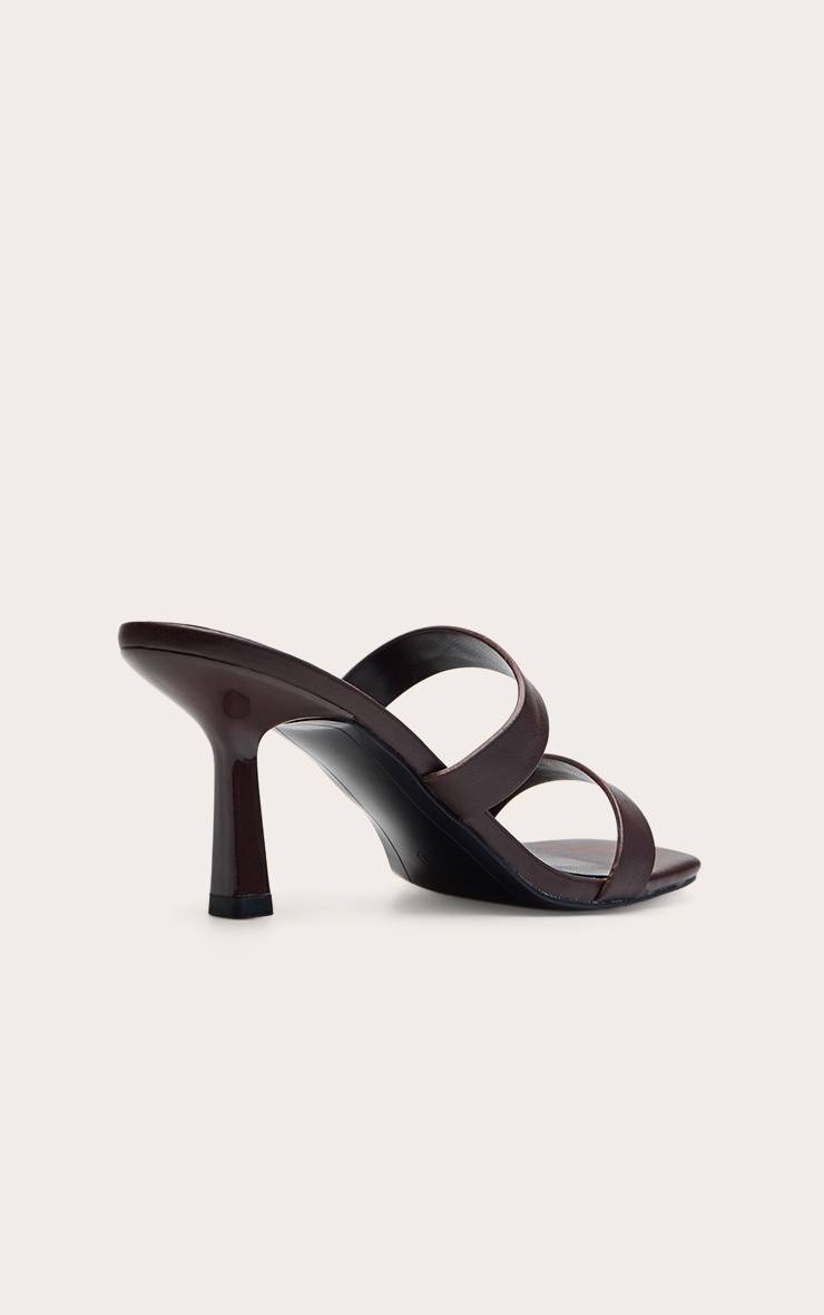Rouge Bordeaux Mules À Talons En Synthétiquecuir Souple À Double Bride