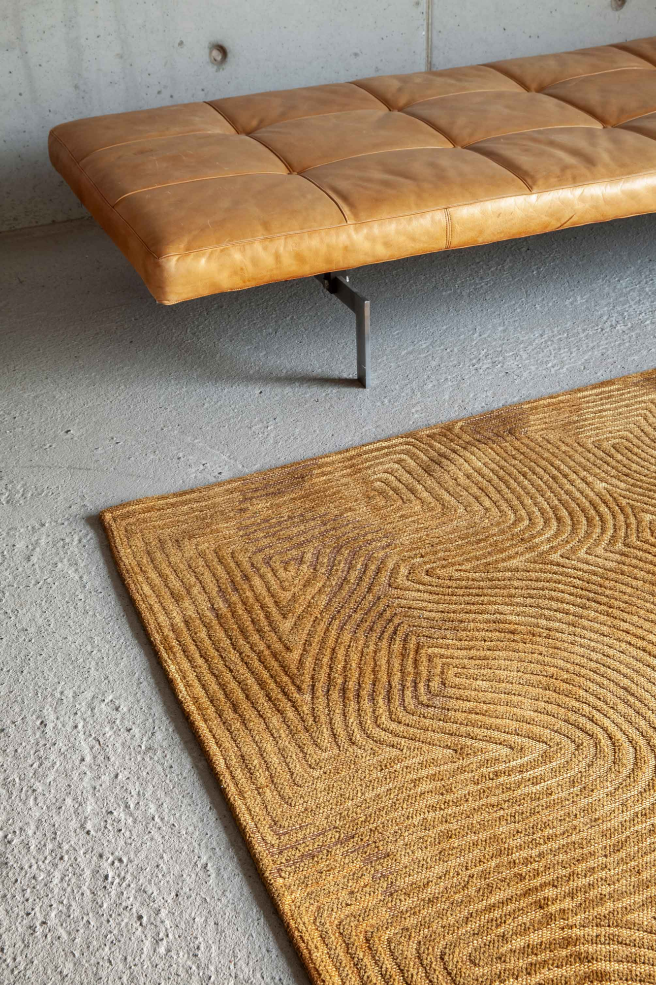Ecorugs vloerkleed Coral goud 80x150 cm ∅ 140 cm