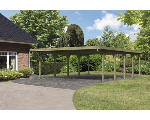 Dubbele carport Karibu Pluwig 3 variant A 598x860 cm drukgeïmpregneerd