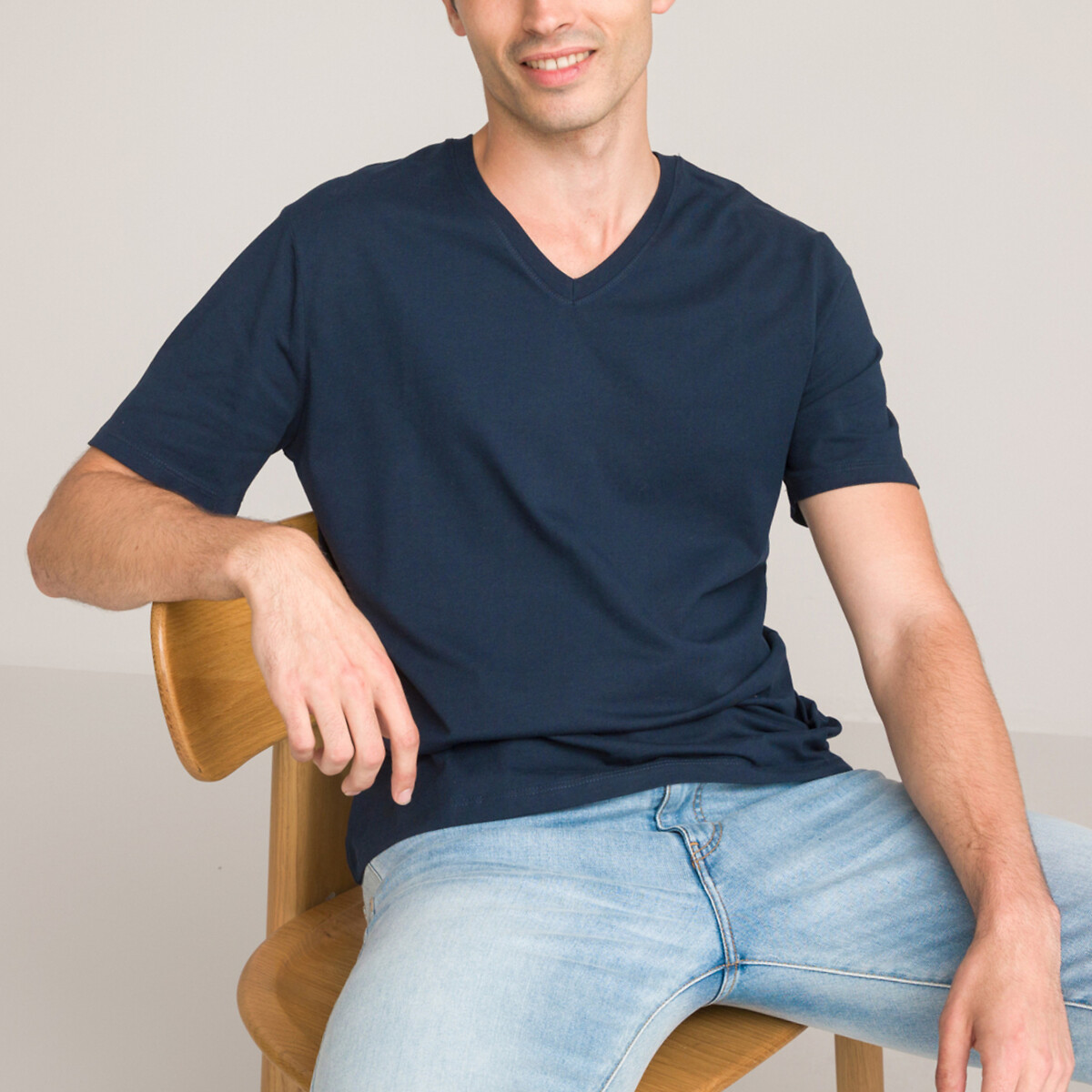 COLEÇÃO LA REDOUTE<br>Camiseta de manga curta com decote em V