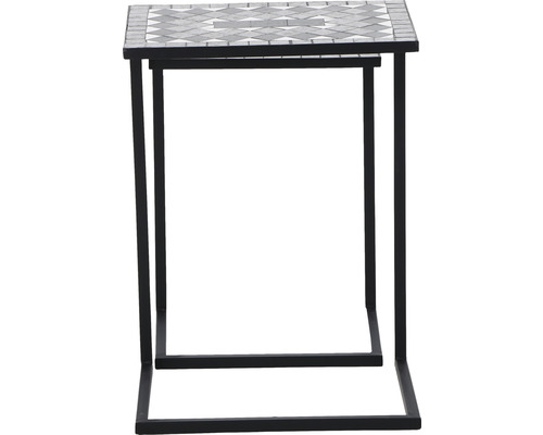 Siena Garden Como bijzettafelset 39 x 30 x 54 cm / 33 x 46 x 64 cm staal keramiek