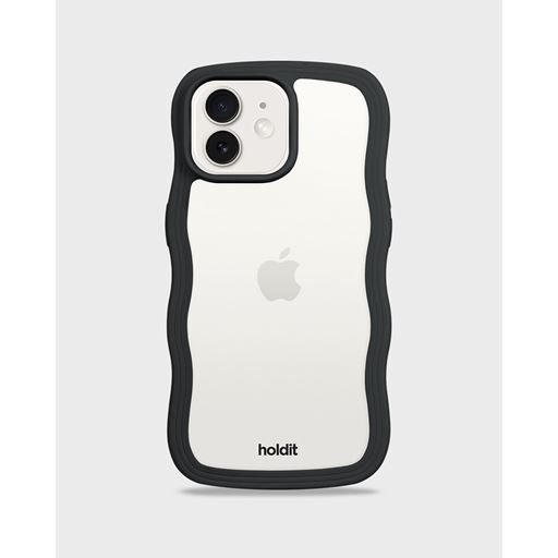 holdit Iphone 12/12 Pro Transparent Wavy Cover, Black/Transparent