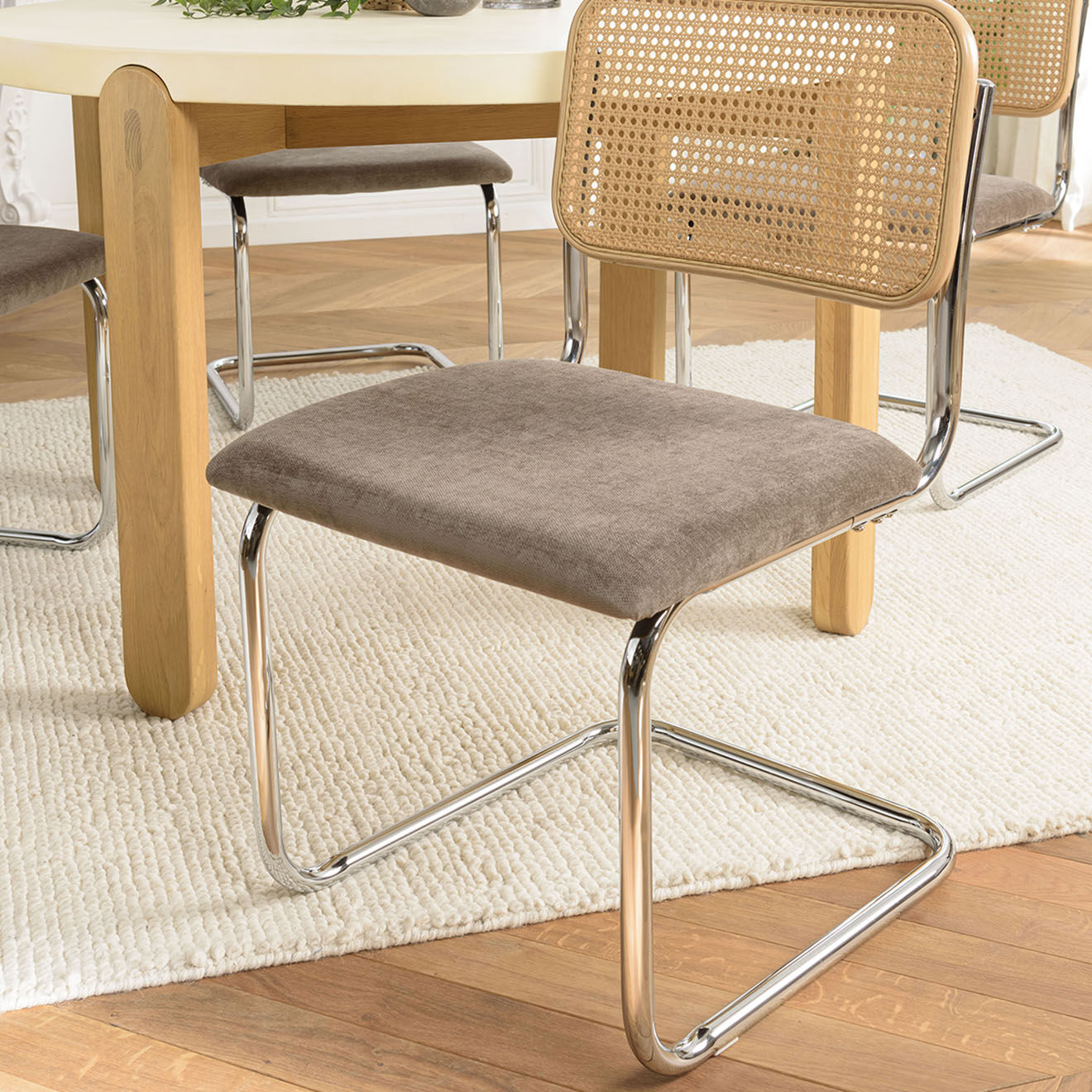 Macabane 2 Chaises Léa taupe - 50x56x84 cm
