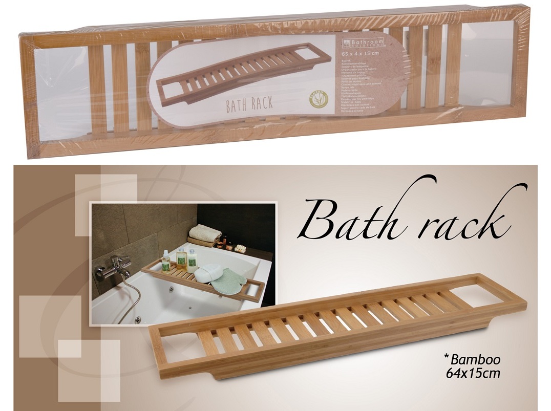 TABULEIRO PARA BANHEIRA EM BAMBU 64X15CM