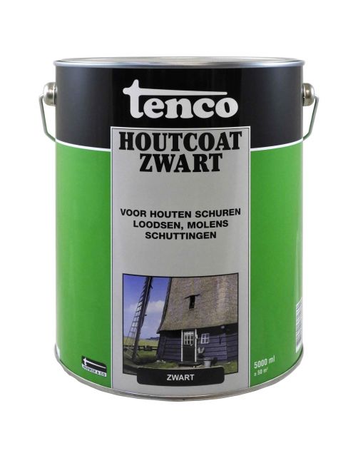 Tenco Houtcoat - Houtveredeling - 5 l Zwart Dekkend
