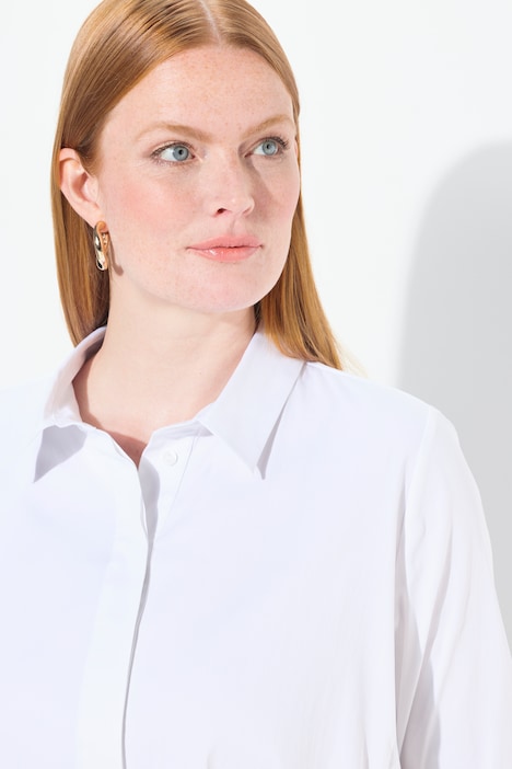 Bluse, Godeteinsätze, A-Linie, Hemdkragen, 3/4-Arm
