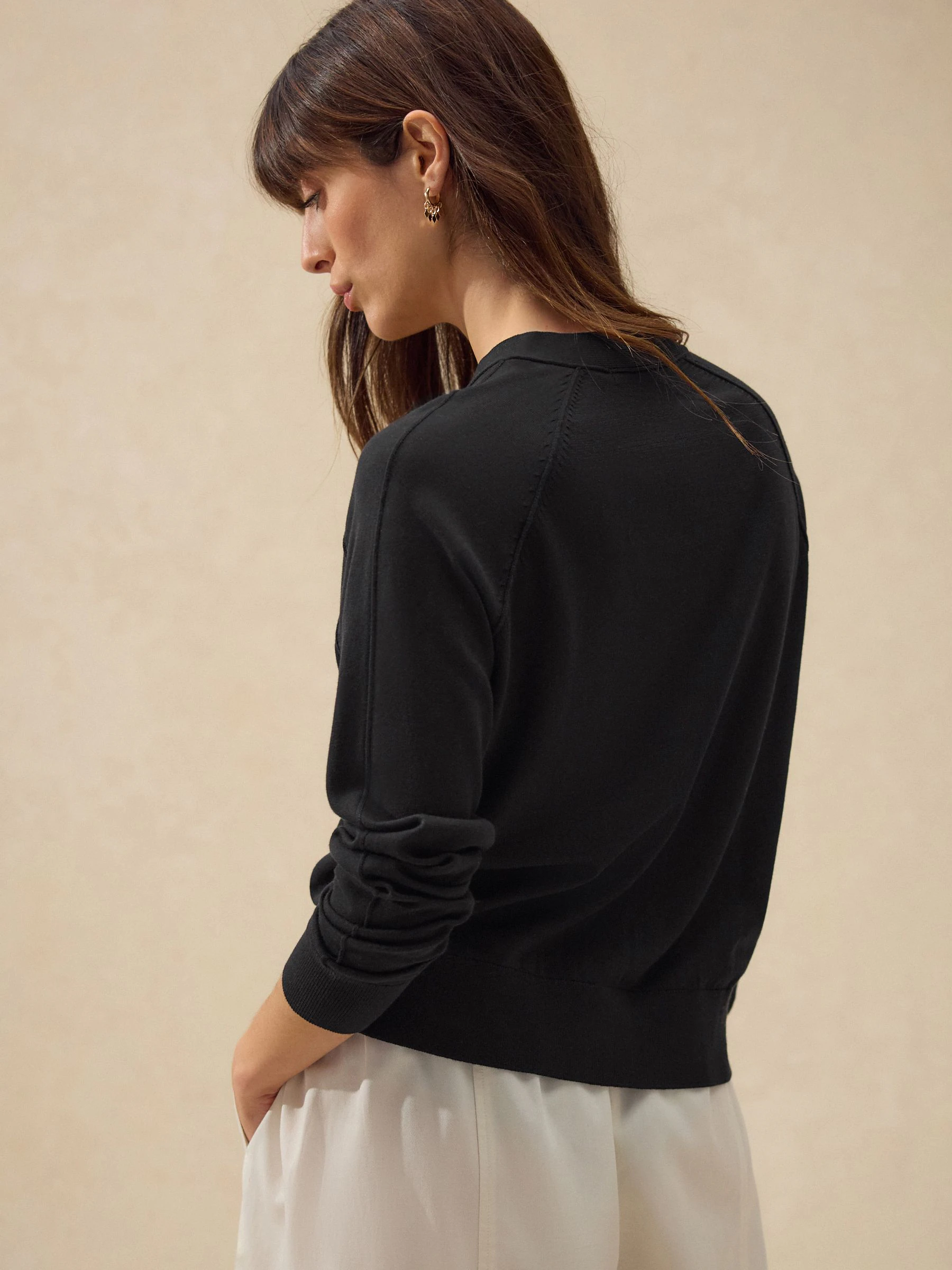 Zwart - Soft Touch V-hals Katoenrijk Vest met Knopen