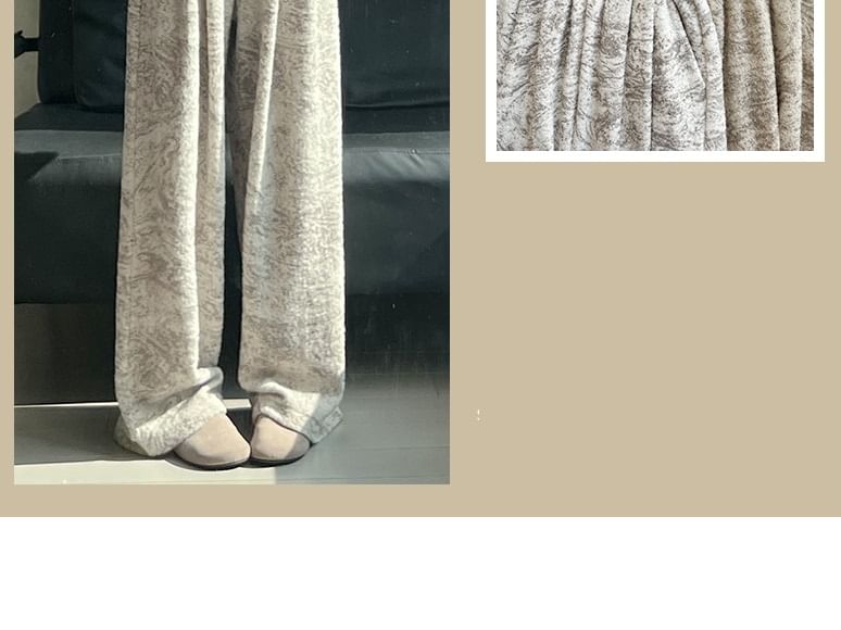 evanesce - Inkt schilderij print hoge taille elastische taille wijde pijpen joggingbroek