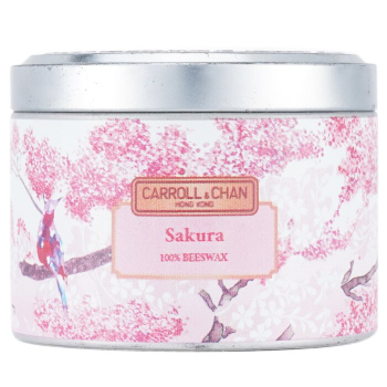 The Candle Company (Carroll & Chan) 100% Beeswax Tin Candle - Sakura  (8x6) cm