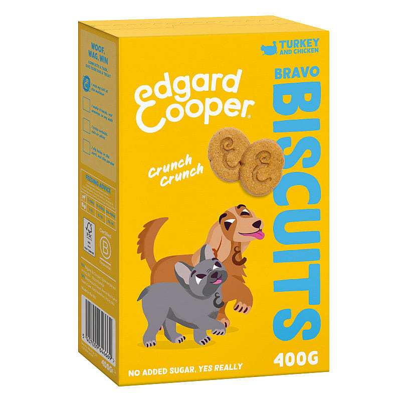Edgard & Cooper Bravo Biscuits Kalkoen & Kip 400 gram | 13514