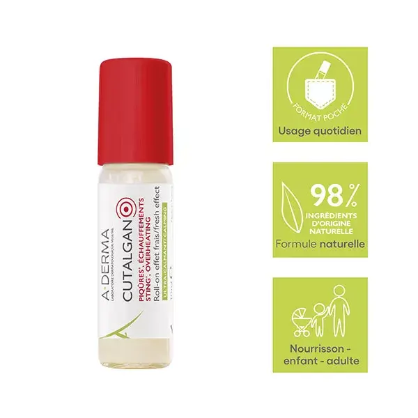 A-Derma Cutalgan Roll-on Pocket Ultra-Suothing Cooling Effect 10ml