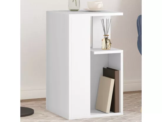 Table d'appoint blanc 35x35x60 cm bois d’ingénierie
