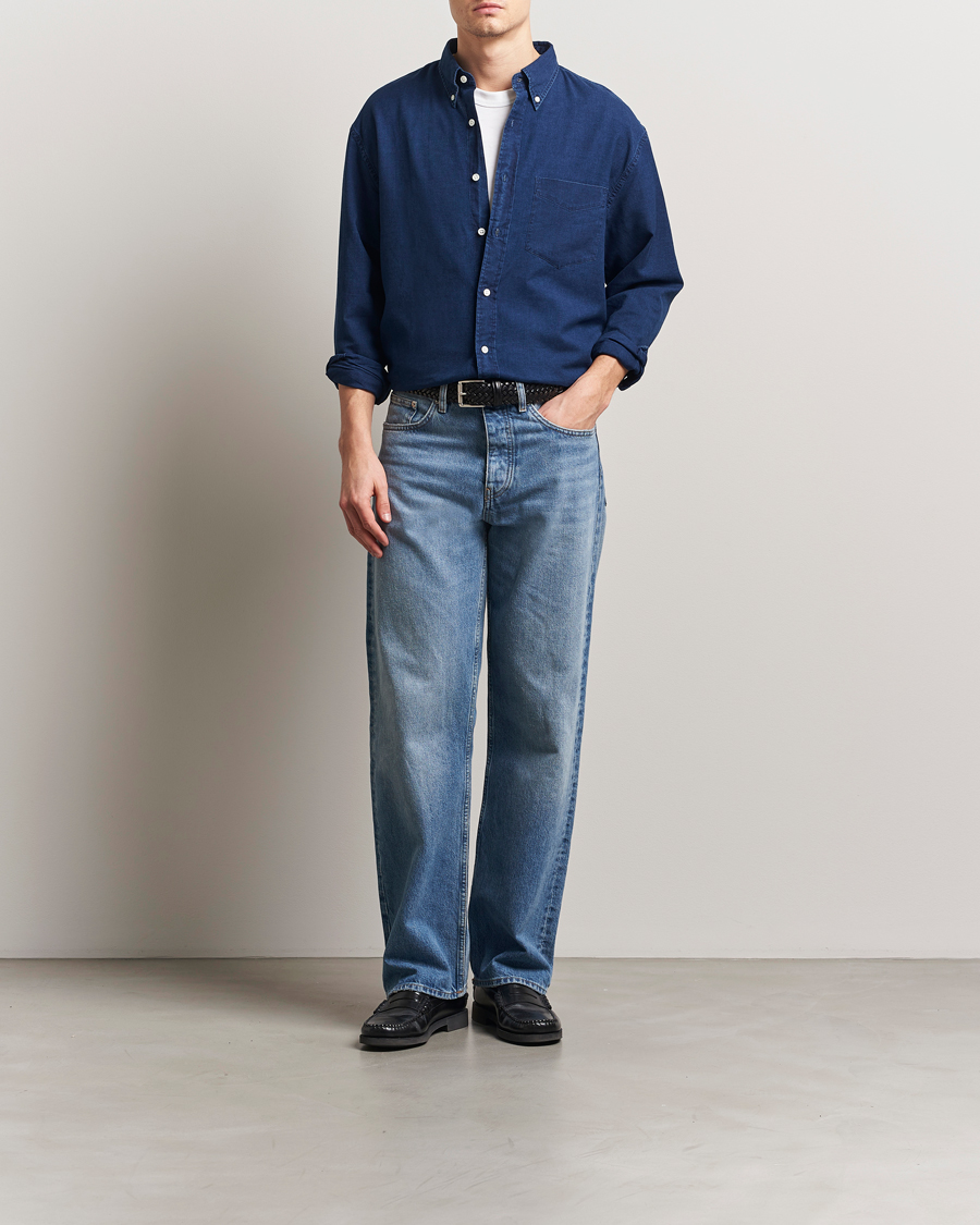 GANT 240 Mulberry Street Relaxed Fit Oxford Shirt Dark Indigo
