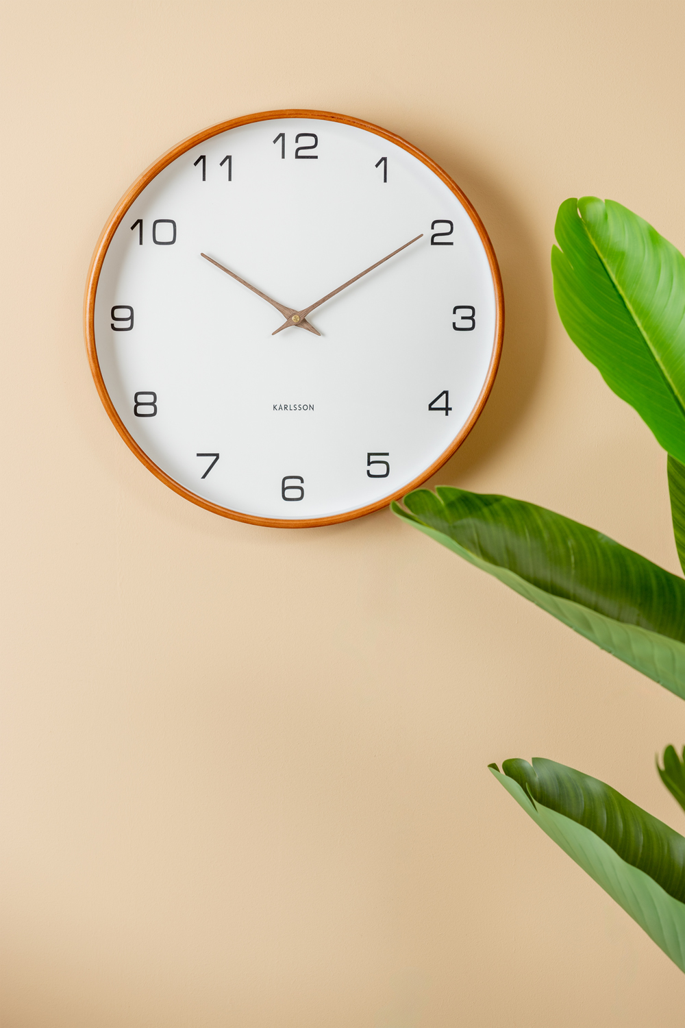 Wall clock Acento wood white
