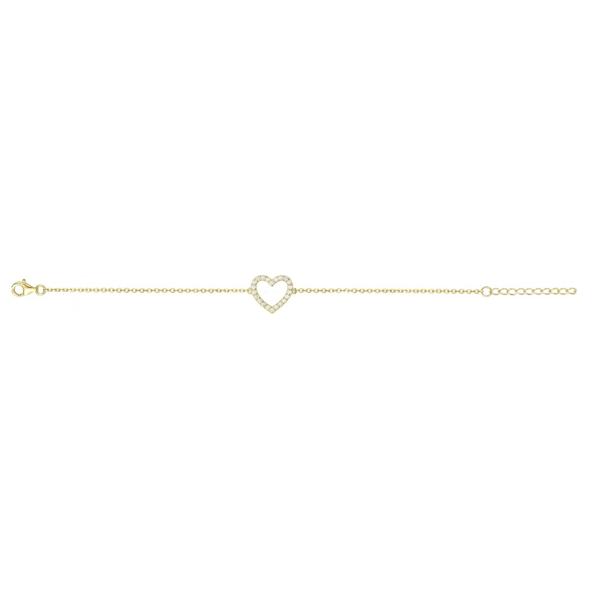 Bracelet souple mono-motif en Plaqué Or avec oxyde de zirconium blanc