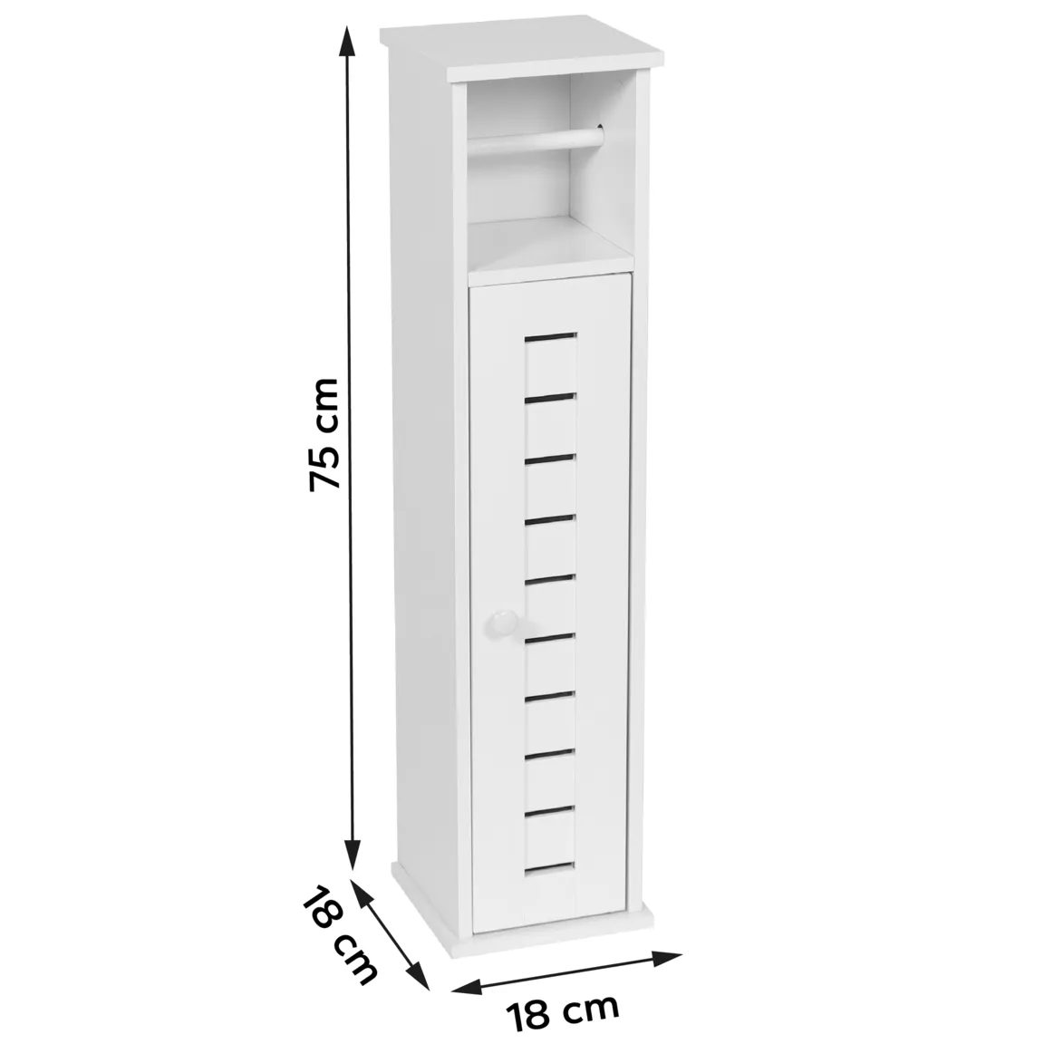 Meuble dérouleur papier toilette avec réserve (H75 cm) Santorin Blanc