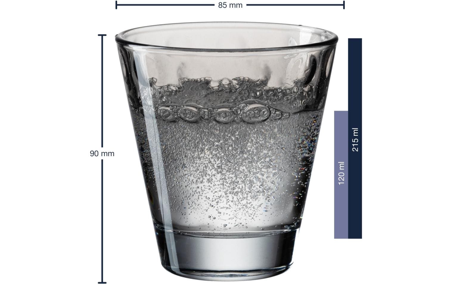 Trinkglas Optic Pastell 215 ml, 6 Stück, GrauFarbiges Trinkgläser Set