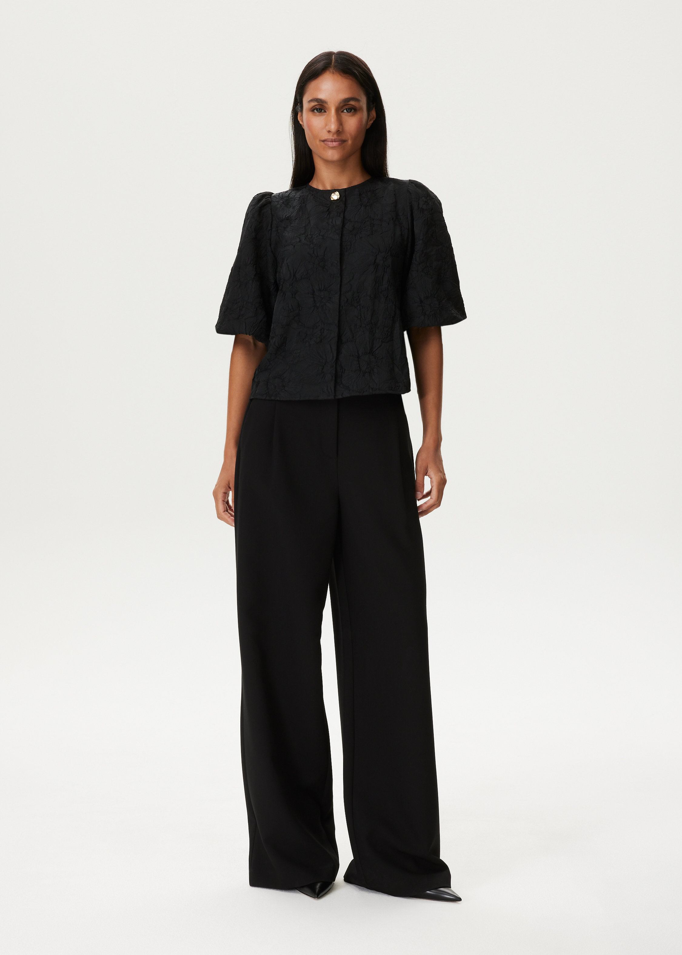 Pantalon met plooidetails