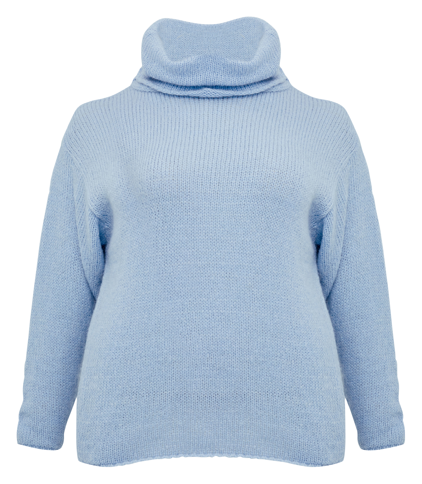 Pull col roulé en maille | Bleu