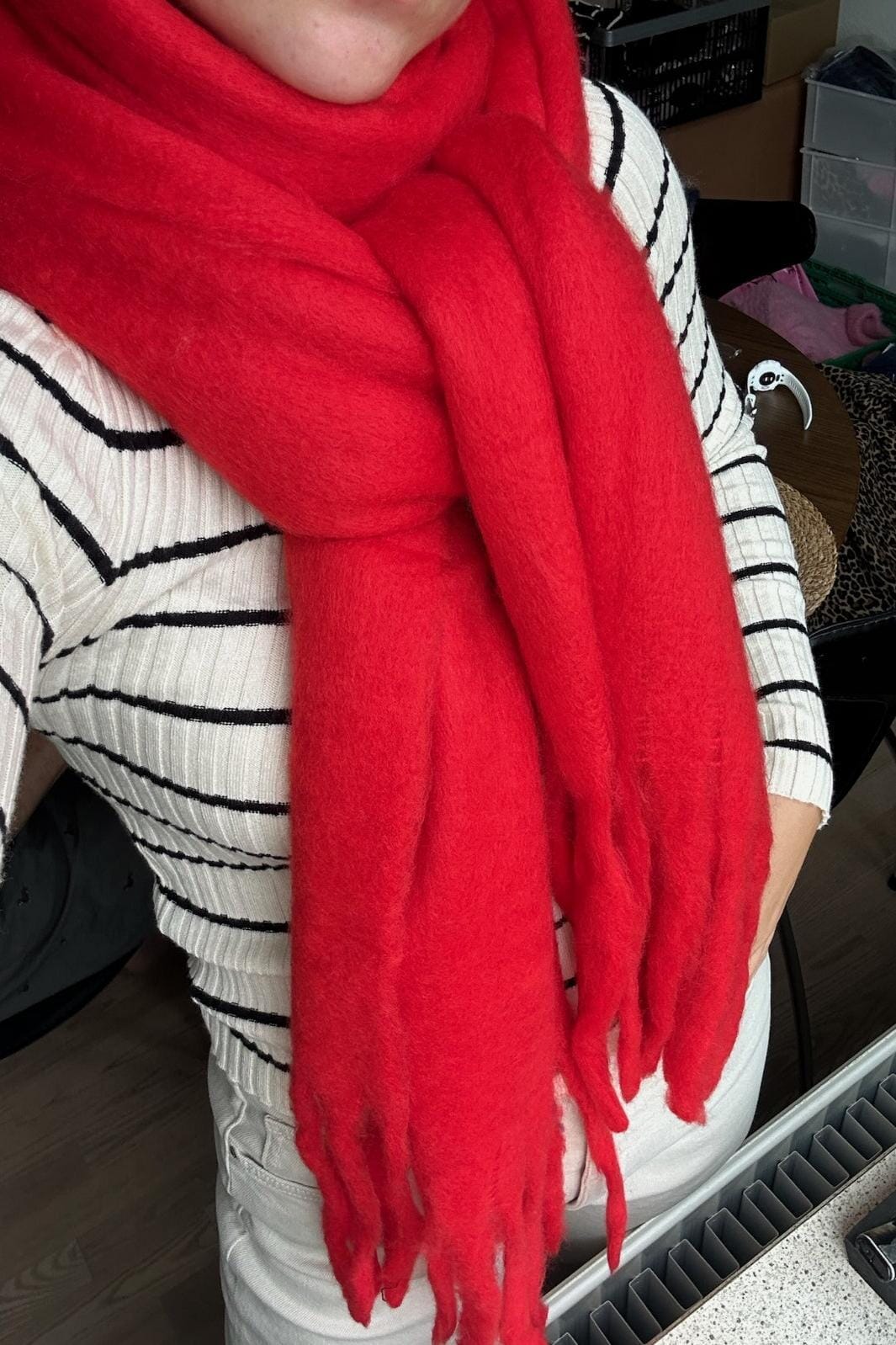 Anobel Copenhagen Thick Plain Scarf E-71800 red