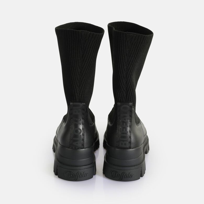 Aspha Sock Boot Short Bottes vegan, noir
