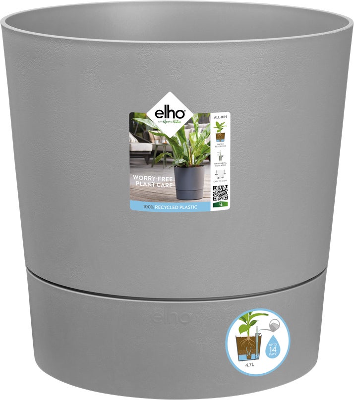 Elho bloempot Greensense Aqua Care grijs D 34,5 H 34,1 cm