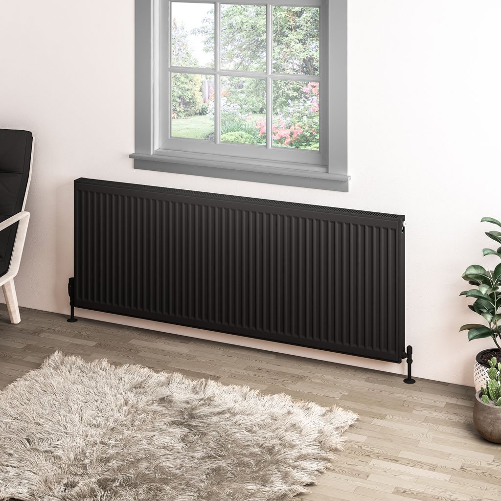 Eastbrook Type 11 paneelradiator 160x60cm 1871W zwart mat