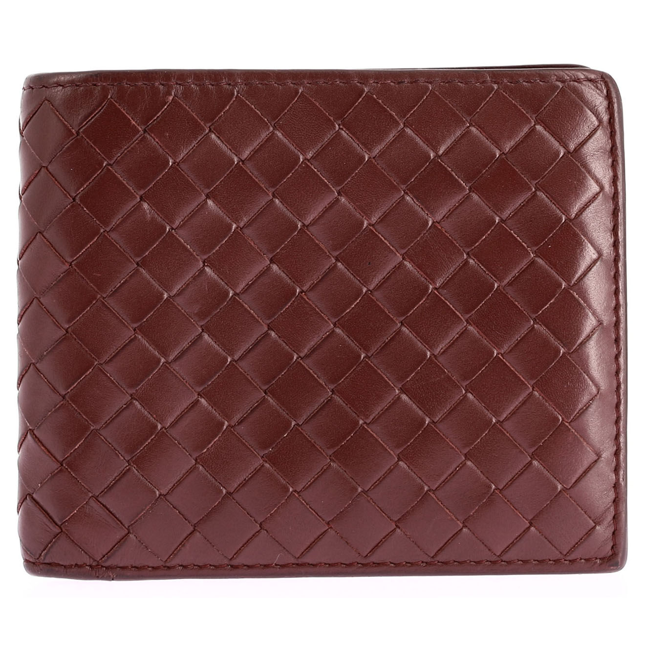Bottega Veneta Porte-cartes en Cuir bordeaux - Très bon état - 11x1 cm