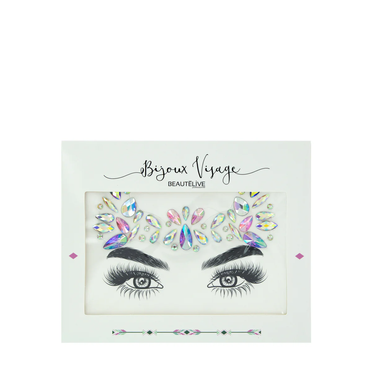 Bijoux visage adhésifs strass couleur