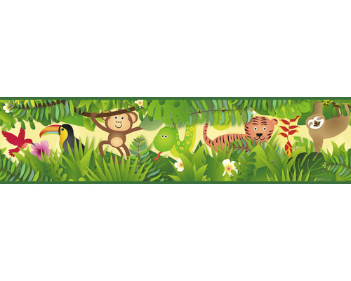 Zelfklevende rand 40372-5 Alleen Rand Jungle geelgroen 5 m x 15 cm