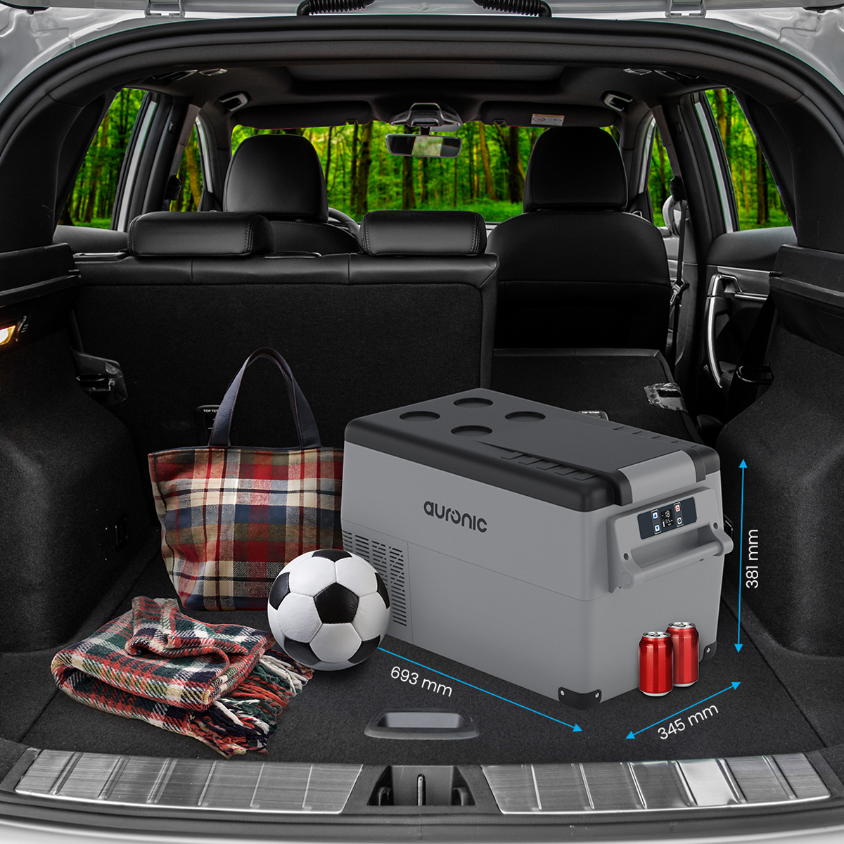 Auronic 30,4 liter compressor koelbox - Grey