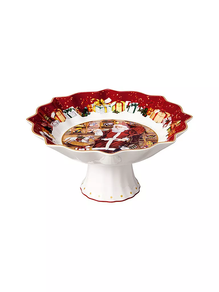 VILLEROY & BOCH Toy's Fantasy Schale auf Fuß, Santa liest Wunschzettel 24x24x12cm bunt