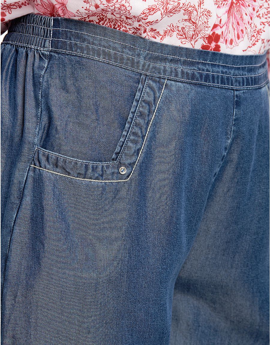 Pantacourt lyocell bleu