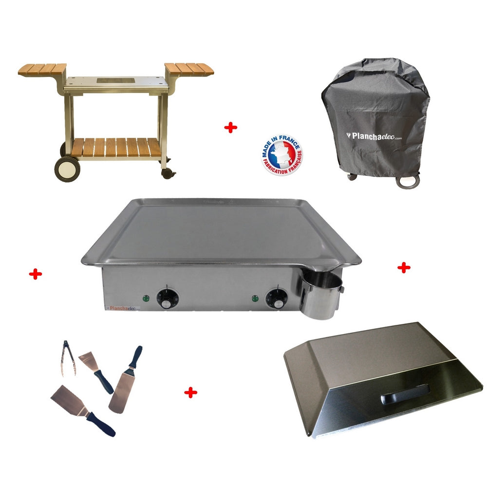 Pack plancha électrique PlanchaElec Classic 600 Inox - Chariot Elysée