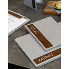 Chemise pour menu avec imprimé, A4, gris foncé