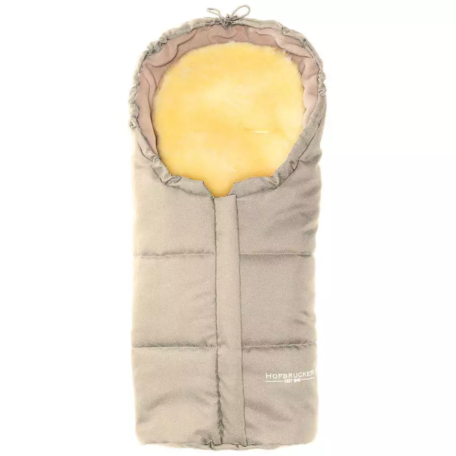 Hofbrucker Lammfell Fußsack - für die Babywanne Leni Hergestellt in Deutschland Beige