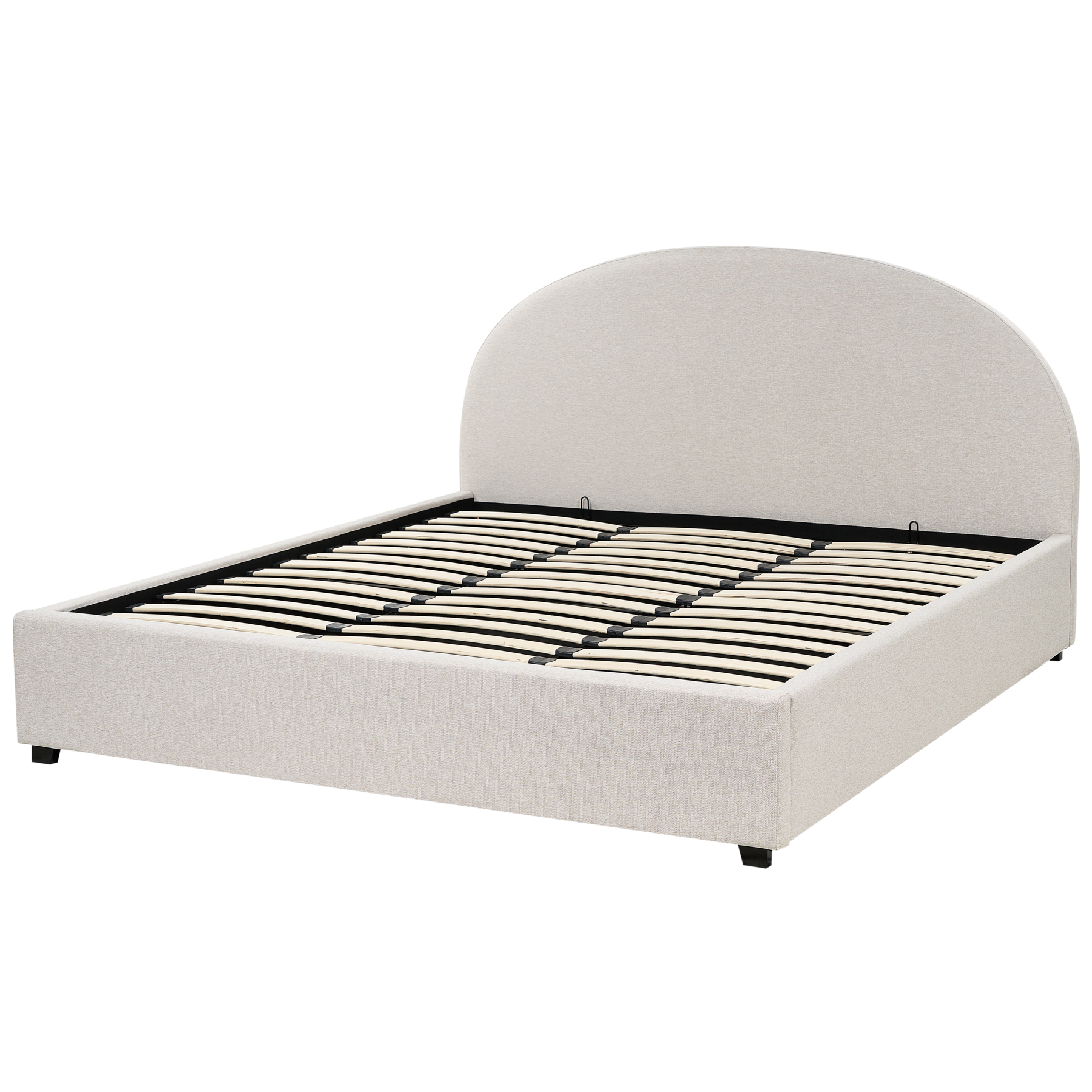 Beliani-VAUCLUSE-Bed met opbergruimte-Lichtbeige-180x200 cm-Polyester
