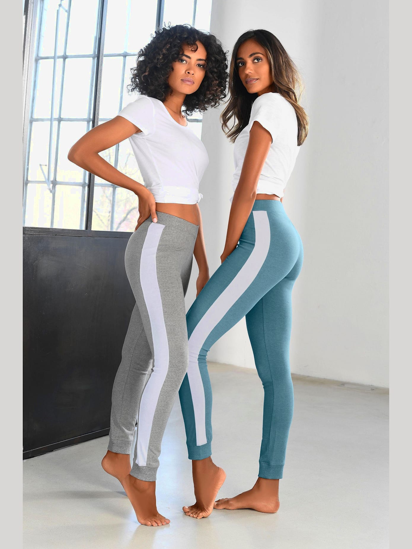 Legging avec rayures latérales contrastées