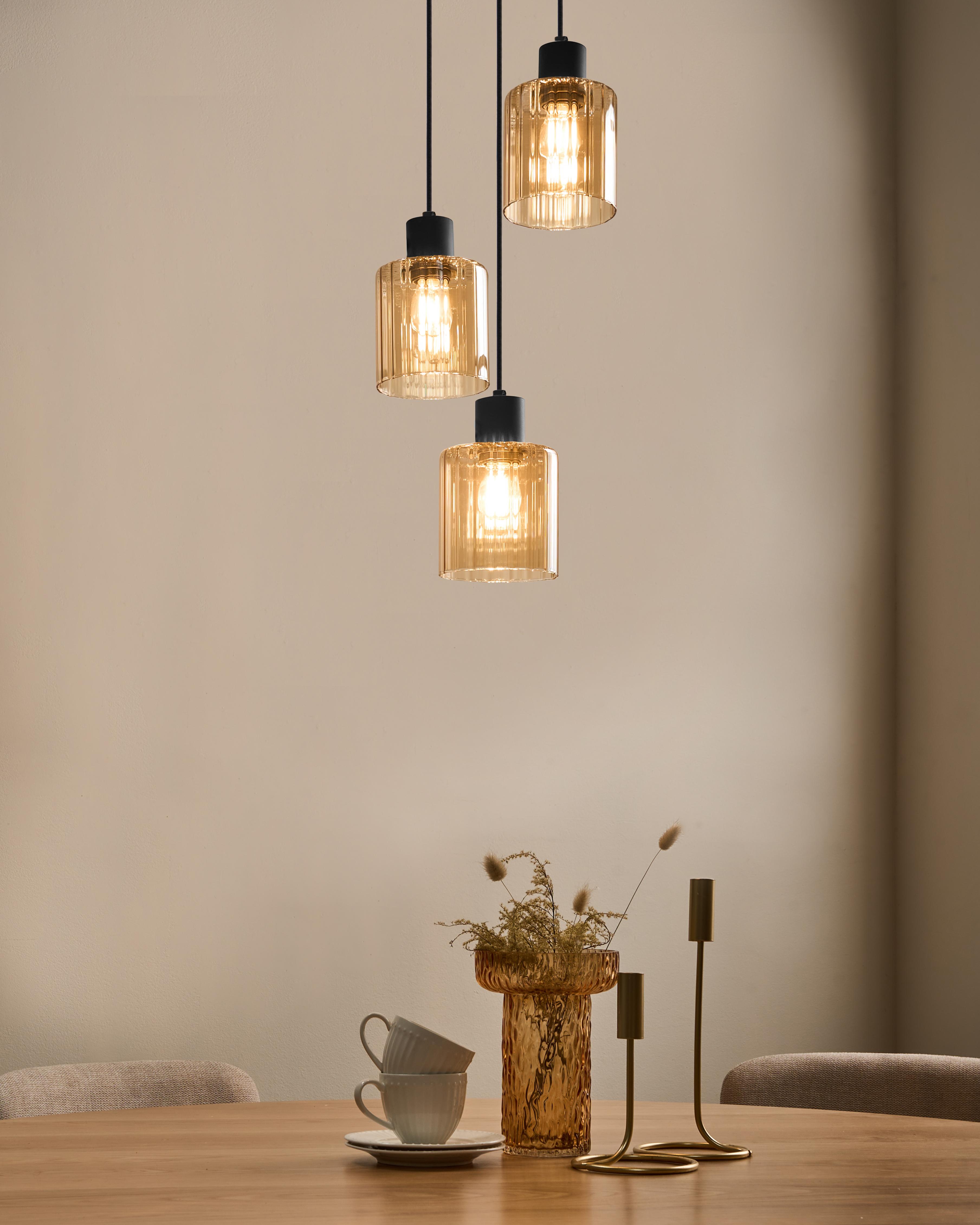 3-lichts hanglamp KITARE Glas Beige