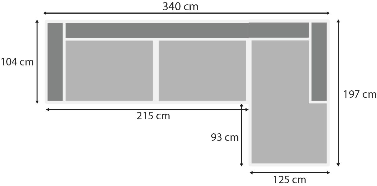 Loungebank stof Tokio 170 Amarillo B340 x D197 x H86 cm