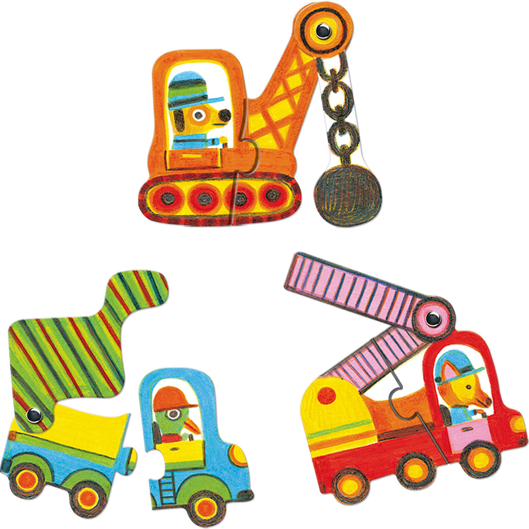Djeco puzzel duo bouwverkeer (6x2st) DJ08170