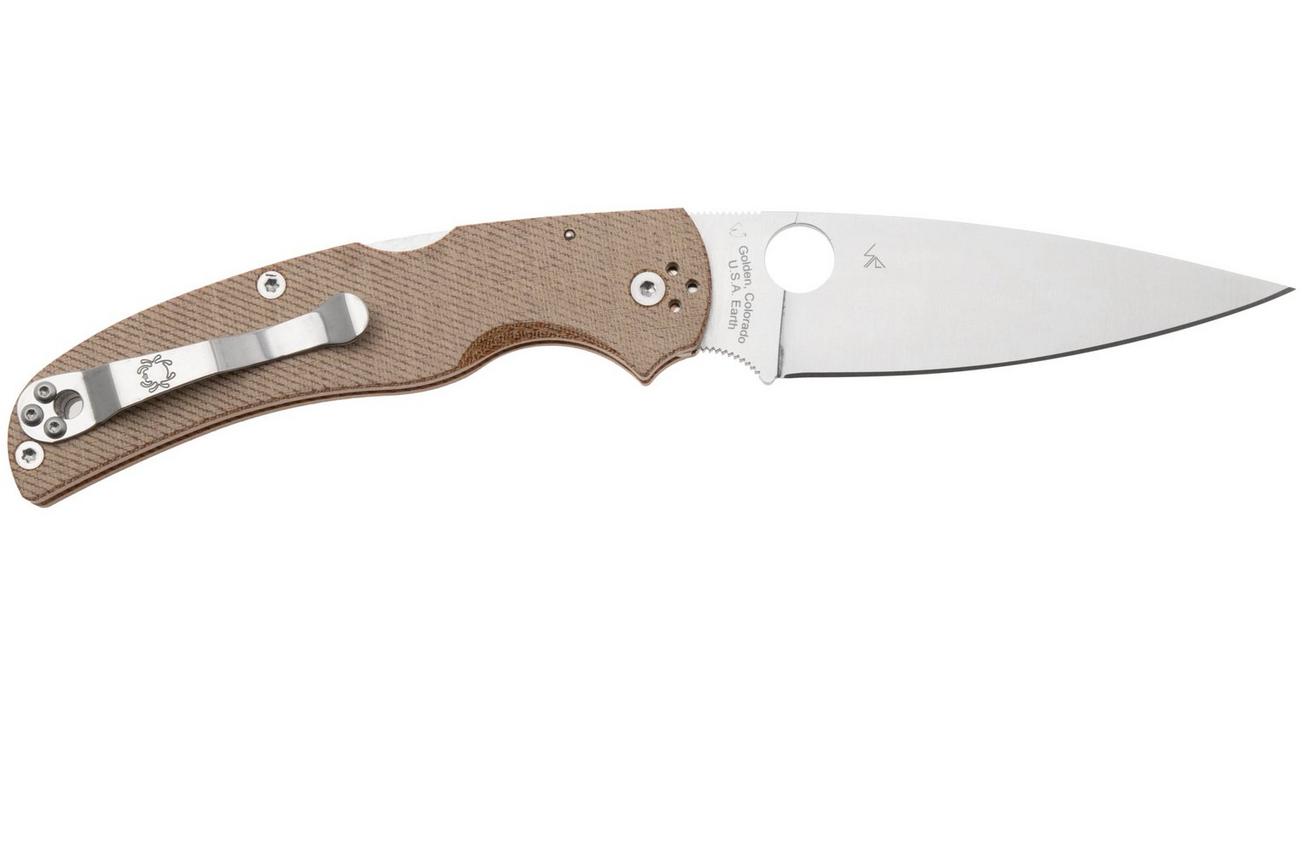 Spyderco Native Chief CPM Cru-Wear C244MPCW Brown Canvas Micarta zakmes