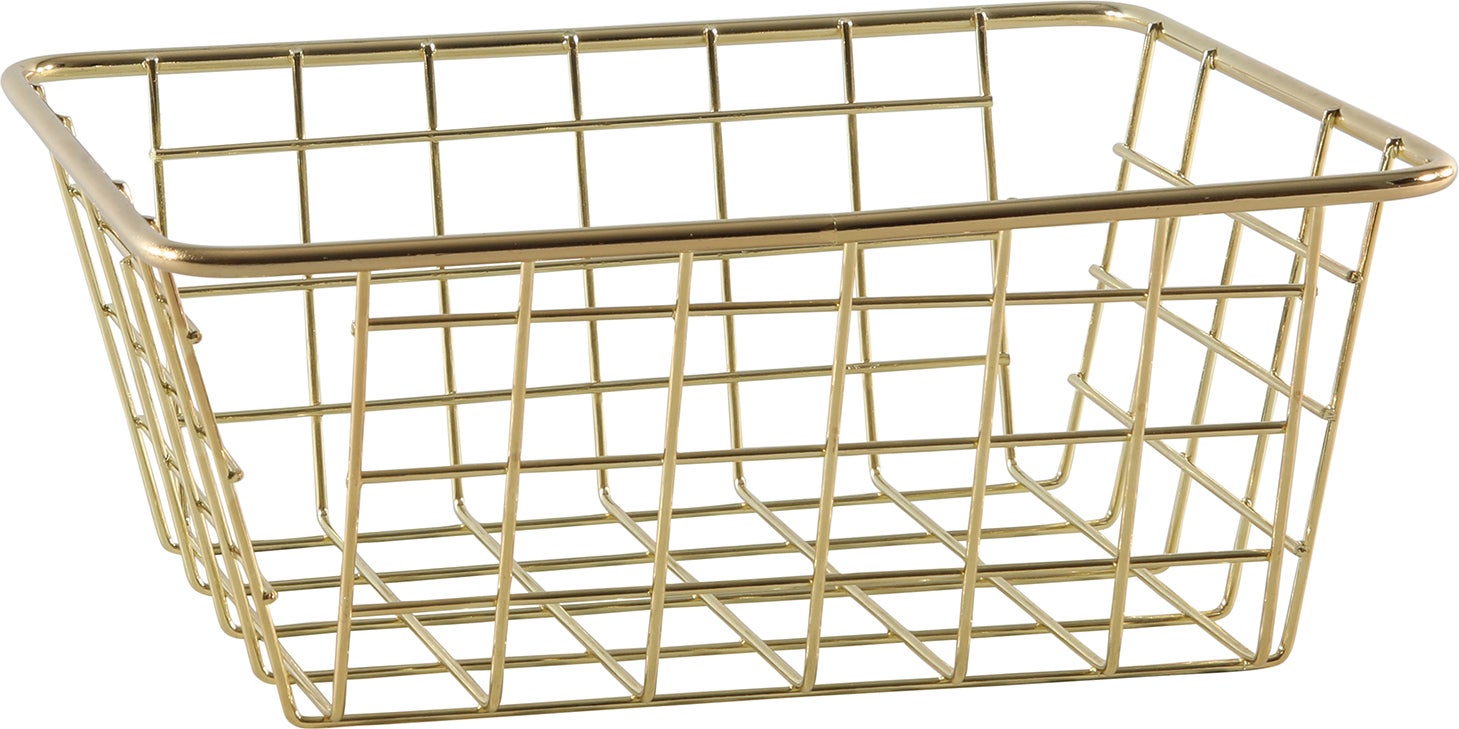 Draadmand Cas goud 20 x 15,5 x 8 cm