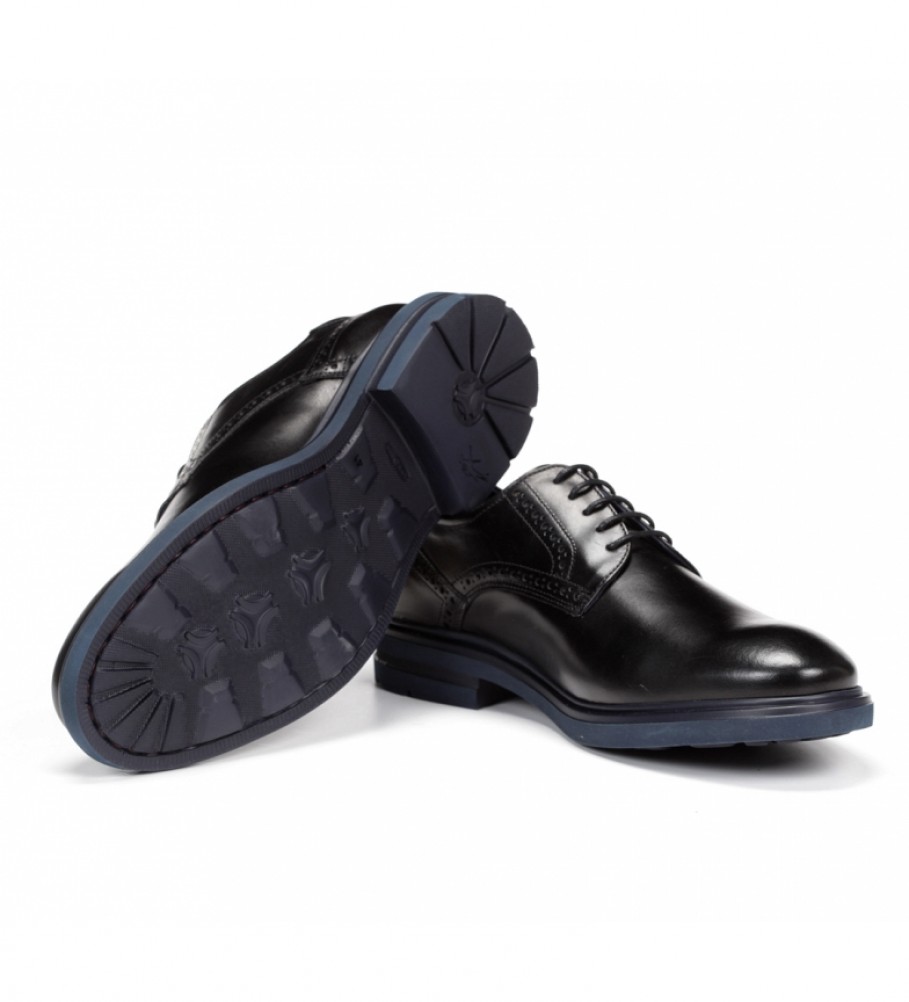 Sapatos Fluchos em couro belga F0630 pretos